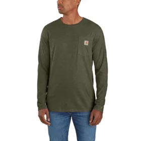 Force långärmad fuktavvisande T-shirt med ficka för herrar
