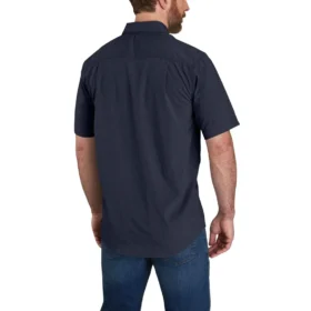 Force Sun Defender™ Chambray-skjorta med avslappnad passform och korta lösärmar för män – solskyddsskjortor