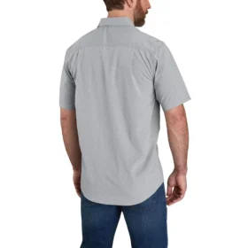 Force Sun Defender™ Chambray-skjorta med avslappnad passform och korta lösärmar för män – solskyddsskjortor