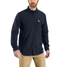 Force Sun Defender™ Chambray-skjorta med avslappnad passform och långa lösärmar för herrar – solskyddsskjortor