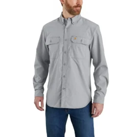 Force Sun Defender™ Chambray-skjorta med avslappnad passform och långa lösärmar för herrar – solskyddsskjortor