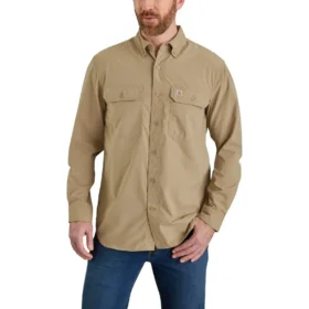 Force Sun Defender™ Chambray-skjorta med avslappnad passform och långa lösärmar för herrar – solskyddsskjortor
