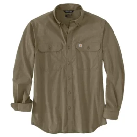 Force Sun Defender™ Chambray-skjorta med avslappnad passform och långa lösärmar för herrar – solskyddsskjortor