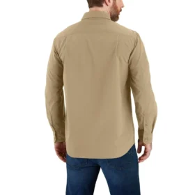 Force Sun Defender™ Chambray-skjorta med avslappnad passform och långa lösärmar för herrar – solskyddsskjortor