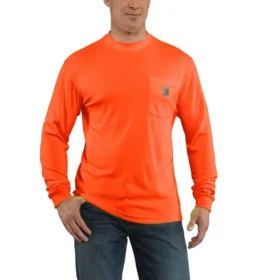 Force-T-shirt för män med avslappnad passform, färgförstärkt och långa lösärmar