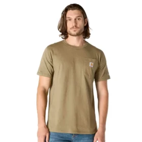 Force T-shirt för män med avslappnad passform, fuktavledande och med fickor