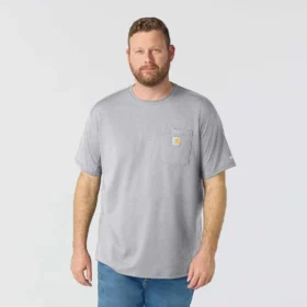 Force T-shirt för män med avslappnad passform, fuktavledande och med fickor