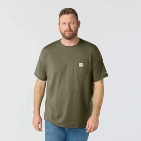 Force T-shirt för män med avslappnad passform, fuktavledande och med fickor