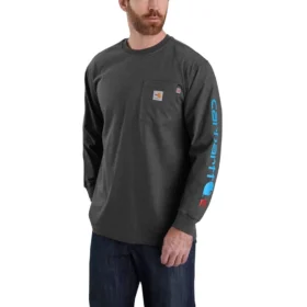 Fr Force Irvine T-shirt för män med lös passform, långa lösärmar och logotyp – flamskyddade skjortor