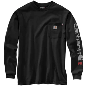Fr Force Irvine T-shirt för män med lös passform, långa lösärmar och logotyp – flamskyddade skjortor