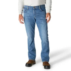 Fr Relaxed Fit Bootcut Rugged Flex brandsäkra arbetsjeans för män