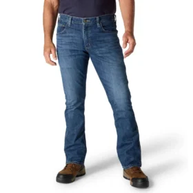 Fr Relaxed Fit Bootcut Rugged Flex brandsäkra arbetsjeans för män