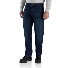 Fr Relaxed Fit Straight Leg Rugged Flex™-jeans för män – flamskyddade jeans