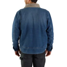Herrjacka i denim med avslappnad passform och sherpa-foder