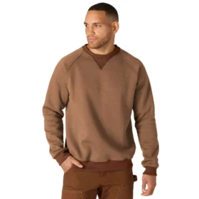 Herrtröja med Crewneck ur Crafted-serien i tjock fleece