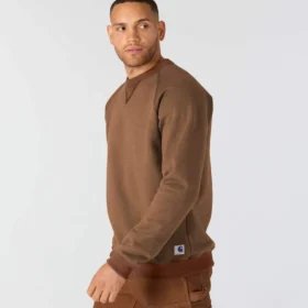 Herrtröja med Crewneck ur Crafted-serien i tjock fleece