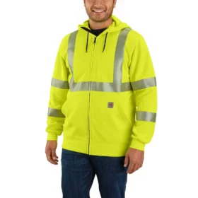 Högsynlighets-sweatshirt med huva och hel dragkedja för män, klass 3 Force