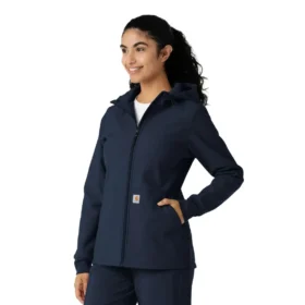 Huvtröja i laminerad fleece för damer