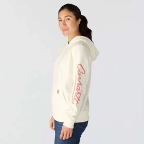 Huvtröja med Sawyer Script Logo på lösärmen för damer
