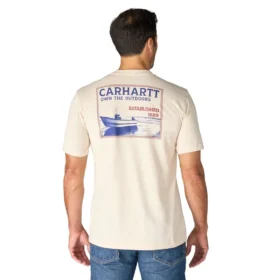 Irvine T-shirt med båtmotiv i avslappnad passform för herr