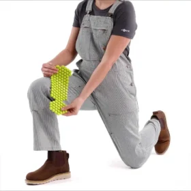 Järnvägsrandiga denim-overaller