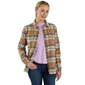 Långärmad flanellskjorta i Tencel™ Fiber-serien med avslappnad passform för damer