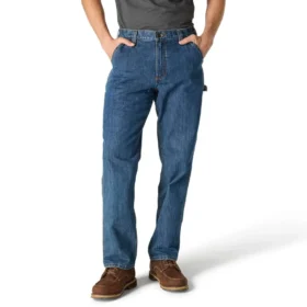 Lösa, raka arbetsjeans för män