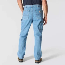 Lösa, raka arbetsjeans för män