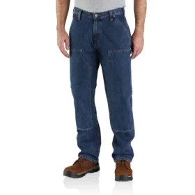 Lösa, raka jeans med dubbla knän – arbetsjeans