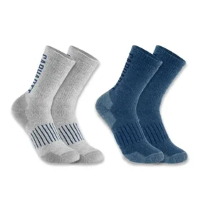 Medelviktiga syntet- och ullblandade logostrumpor, 2-pack