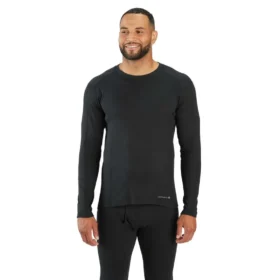Mellantjockt baslager i stretchig bomullsribb med Crewnecks-hals