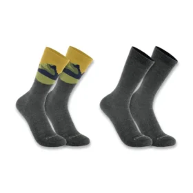 Mellanviktiga Mountain Crew-strumpor i syntet- och ullblandning, 2-pack