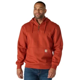 Paxton vattenavvisande, kraftig hoodie med 1/4-dragkedja för herr – carhartt Rain Defender-huvtröjor