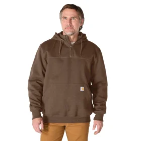 Paxton vattenavvisande, kraftig hoodie med 1/4-dragkedja för herr – carhartt Rain Defender-huvtröjor