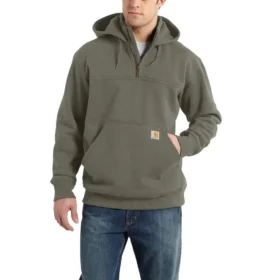 Paxton vattenavvisande, kraftig hoodie med 1/4-dragkedja för herr – carhartt Rain Defender-huvtröjor