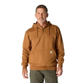 Paxton vattenavvisande, kraftig hoodie med 1/4-dragkedja för herr – carhartt Rain Defender-huvtröjor