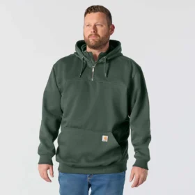 Paxton vattenavvisande, kraftig hoodie med 1/4-dragkedja för herr – carhartt Rain Defender-huvtröjor