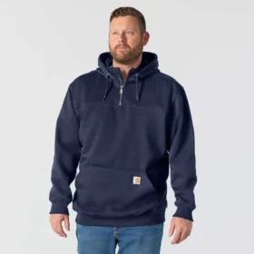 Paxton vattenavvisande, kraftig hoodie med 1/4-dragkedja för herr – carhartt Rain Defender-huvtröjor